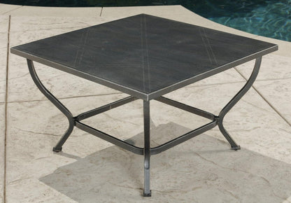 Five Piece Black and Gray Metal Outdoor Patio Set With Table HomeRoots