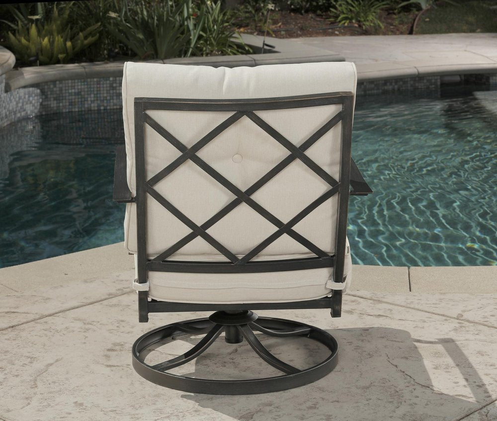 Five Piece Black and Gray Metal Outdoor Patio Set With Table HomeRoots