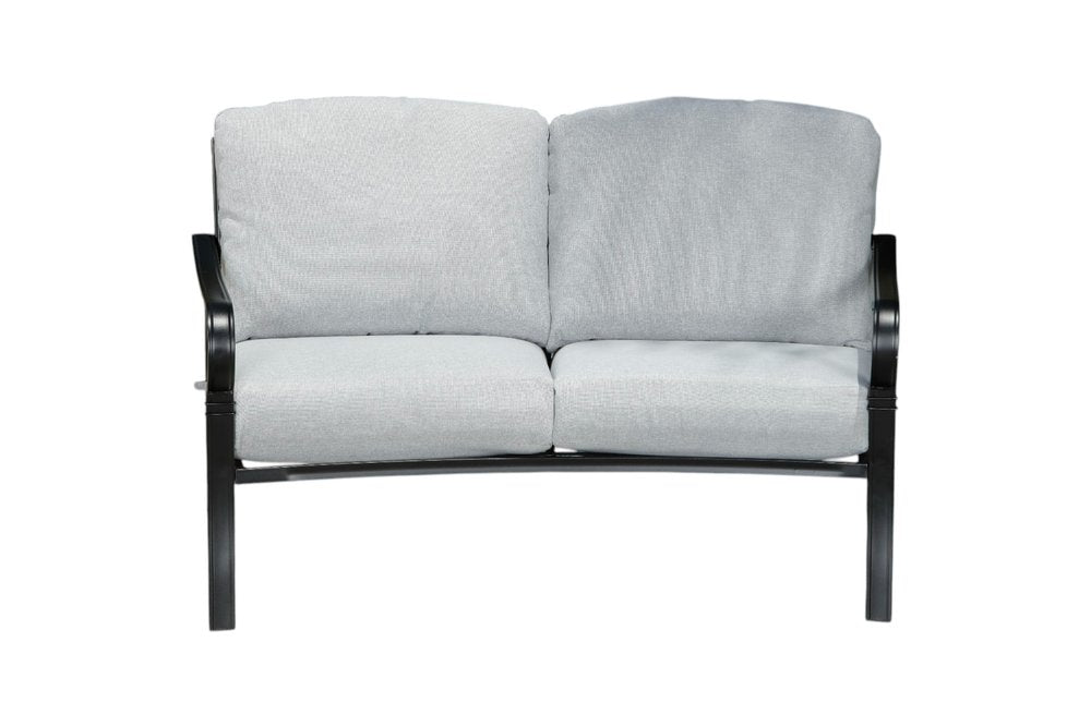 Four Piece Black and Light Gray Metal Outdoor Patio Set With Table HomeRoots