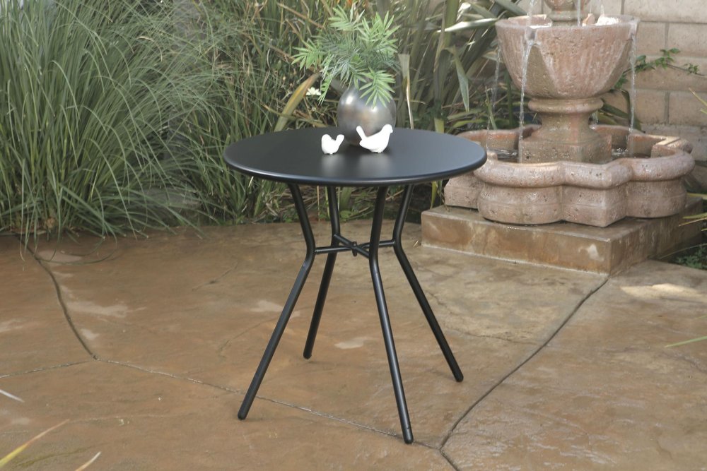 Three Piece Black and Red Metal Two Person Seating Group With Table — view 6