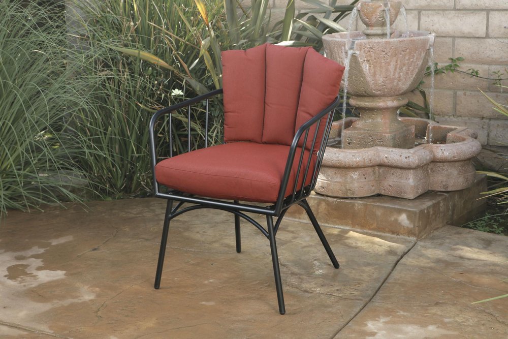 Three Piece Black and Red Metal Two Person Seating Group With Table — view 7