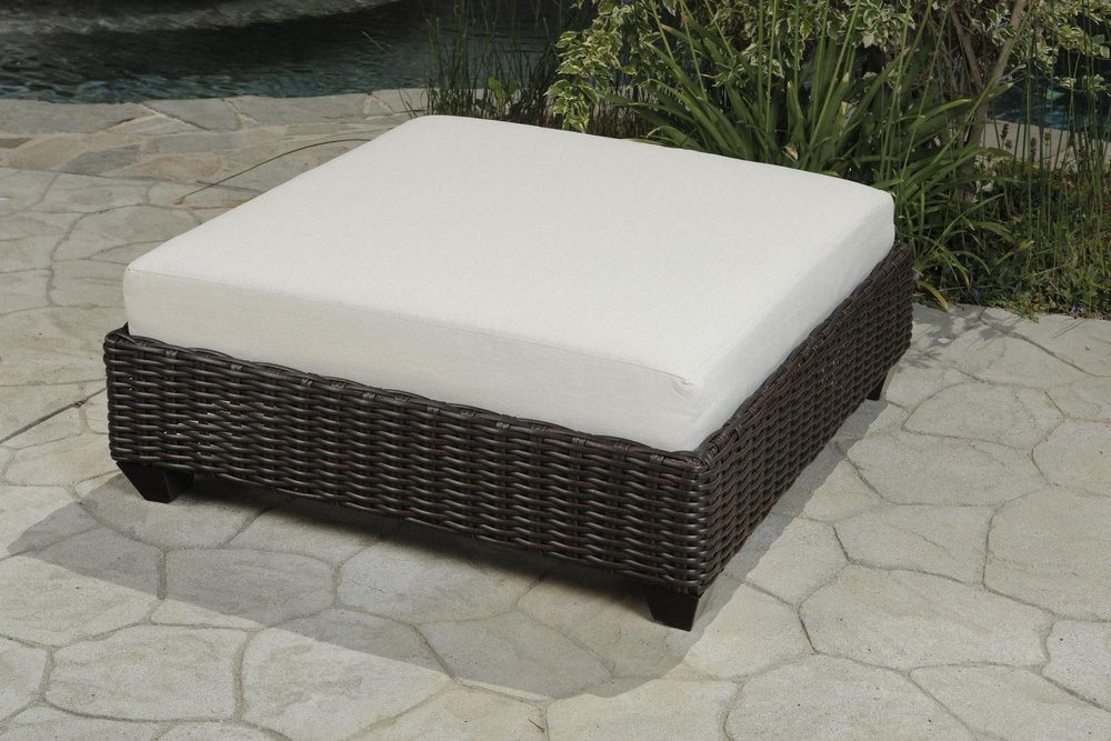 Four Piece Brown and White Wicker Sectional Seating Group — view 9