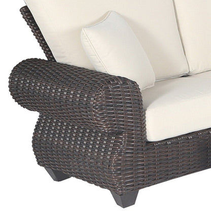 Four Piece Brown and White Wicker Sectional Seating Group HomeRoots