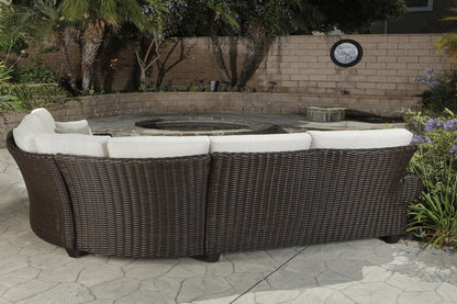 Four Piece Brown and White Wicker Sectional Seating Group HomeRoots