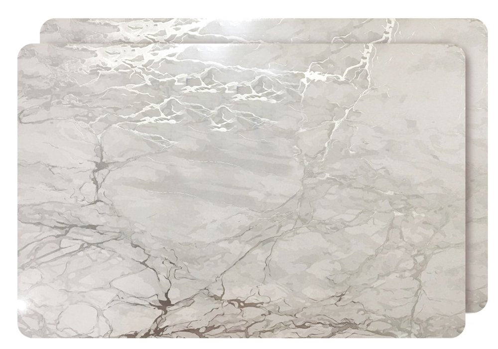 12" X 18" Silver And Gray Abstract Placemats HomeRoots