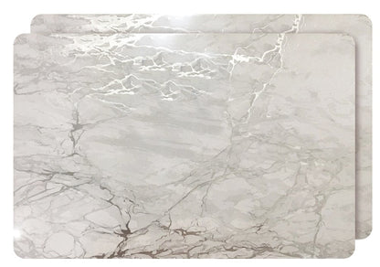 12" X 18" Silver And Gray Abstract Placemats HomeRoots