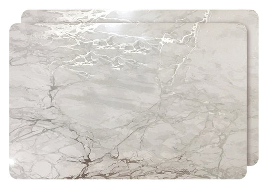 12" X 18" Silver And Gray Abstract Placemats HomeRoots