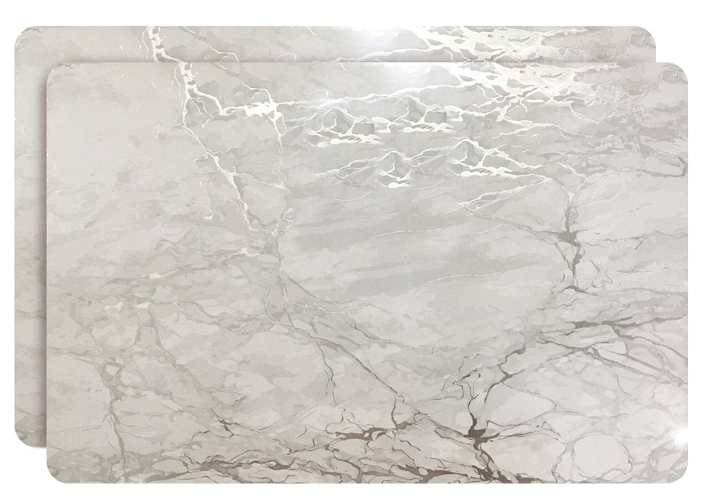 12" X 18" Silver And Gray Abstract Placemats HomeRoots