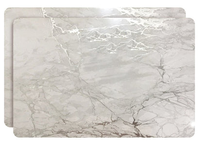12" X 18" Silver And Gray Abstract Placemats HomeRoots