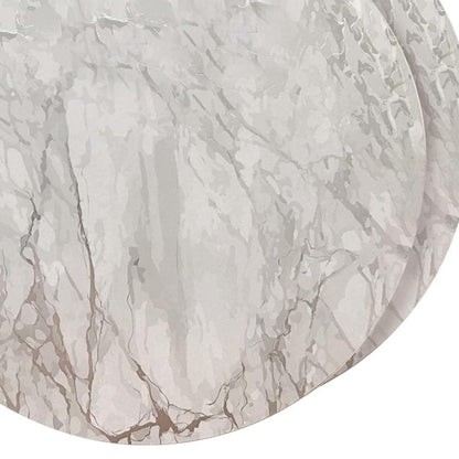 15" X 15" Silver And Gray Abstract Round Placemats HomeRoots