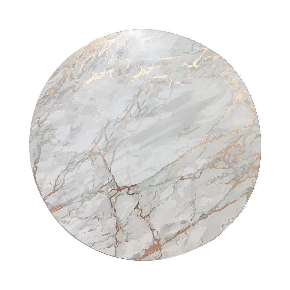 15" X 15" Gold Ivory And Gray Abstract Agglomerated cork Round Placemats HomeRoots
