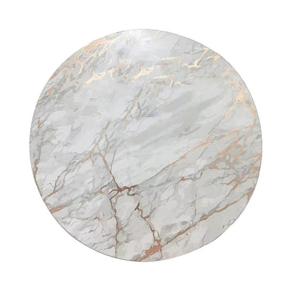 15" X 15" Gold Ivory And Gray Abstract Agglomerated cork Round Placemats HomeRoots