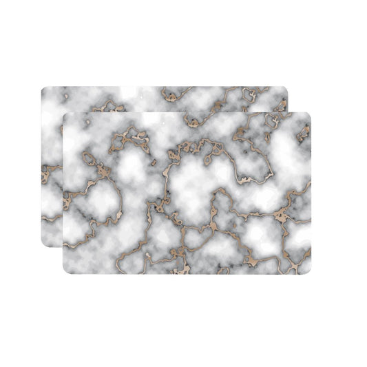 12" X 18" Gray And Gold Abstract Agglomerated cork Placemats HomeRoots
