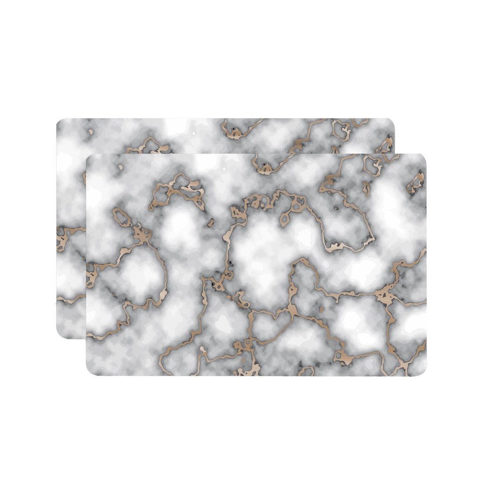 12" X 18" Gray And Gold Abstract Agglomerated cork Placemats HomeRoots