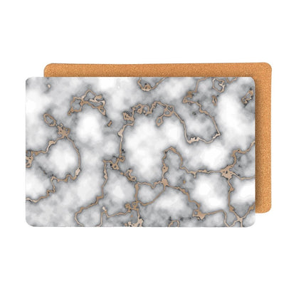 12" X 18" Gray And Gold Abstract Agglomerated cork Placemats HomeRoots