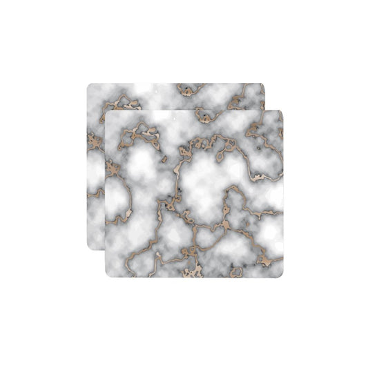 15" X 15" Gray And Gold Abstract Agglomerated cork Square Placemats HomeRoots