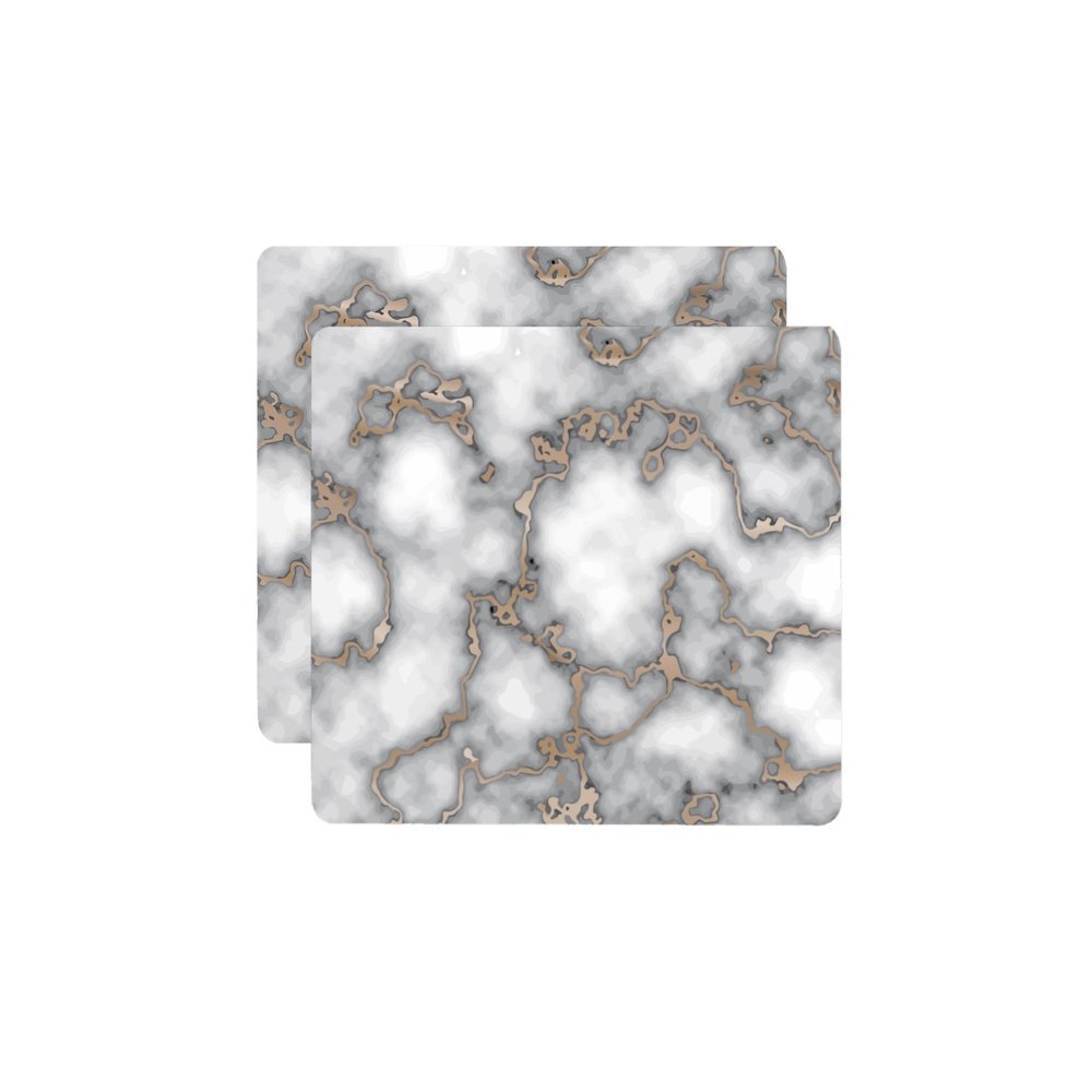 15" X 15" Gray And Gold Abstract Agglomerated cork Square Placemats HomeRoots