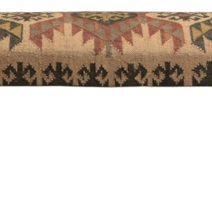 47" Shades of Brown Black Leg Southwest Upholstered Bench HomeRoots
