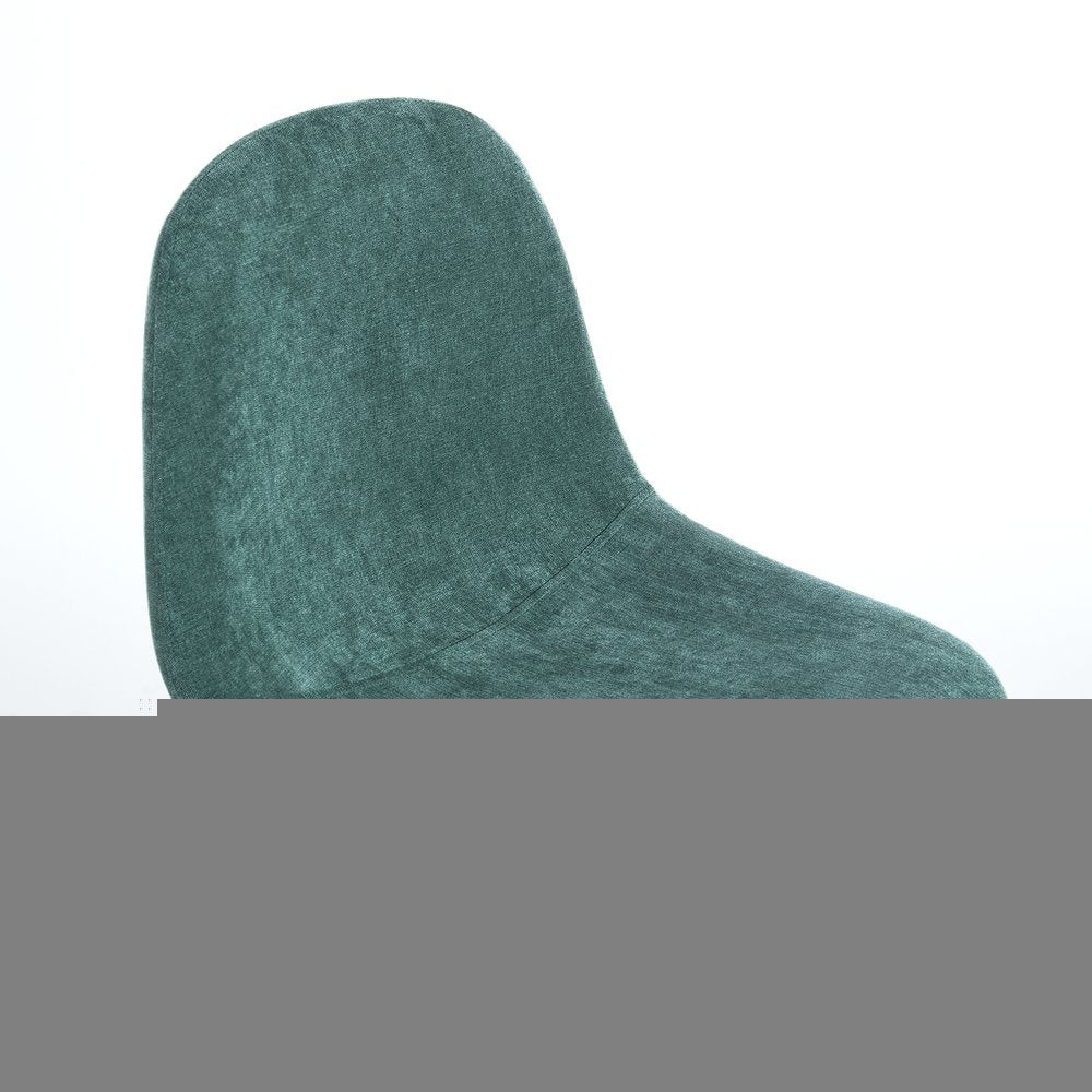 Set of Two 26" Green And Brown Velvet And Steel Counter Height Bar Chairs HomeRoots