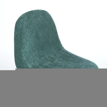 Set of Two 26" Green And Brown Velvet And Steel Counter Height Bar Chairs HomeRoots