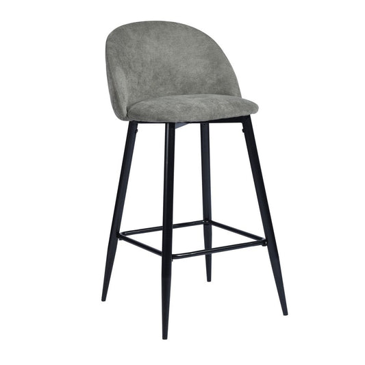 Set of Two 26" Gray And Black Fabric And Steel Low Back Counter Height Bar Chairs HomeRoots