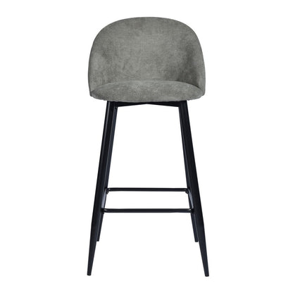Set of Two 26" Gray And Black Fabric And Steel Low Back Counter Height Bar Chairs HomeRoots