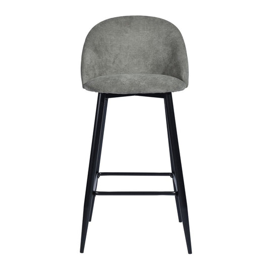 Set of Two 26" Gray And Black Fabric And Steel Low Back Counter Height Bar Chairs HomeRoots
