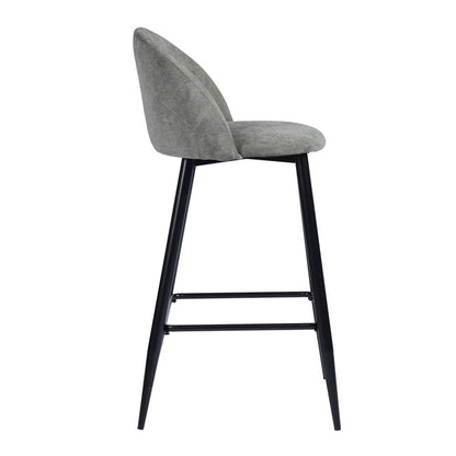 Set of Two 26" Gray And Black Fabric And Steel Low Back Counter Height Bar Chairs HomeRoots