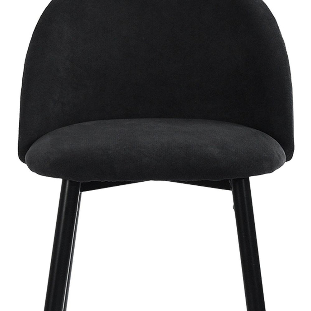 Set of Two 26" Blue And Black Fabric And Steel Low Back Counter Height Bar Chairs HomeRoots