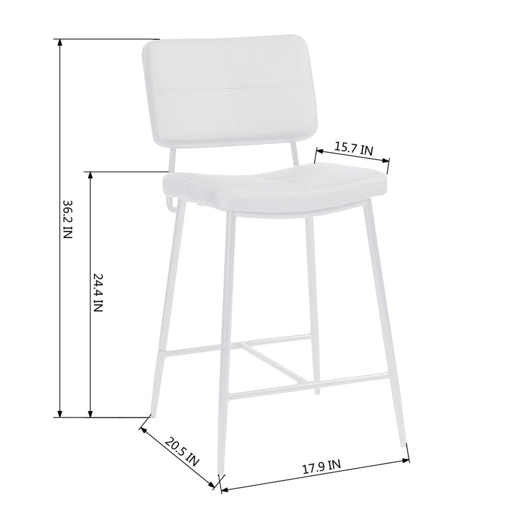 Set of Two 27" Brown And Black Faux Leather And Steel Low Back Counter Height Bar Chairs HomeRoots