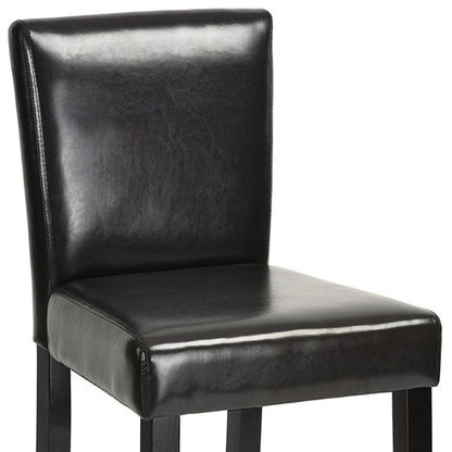 Set of Two 28" Brown And Black Faux Leather And Faux Leather And Steel Bar Height Bar Chairs HomeRoots
