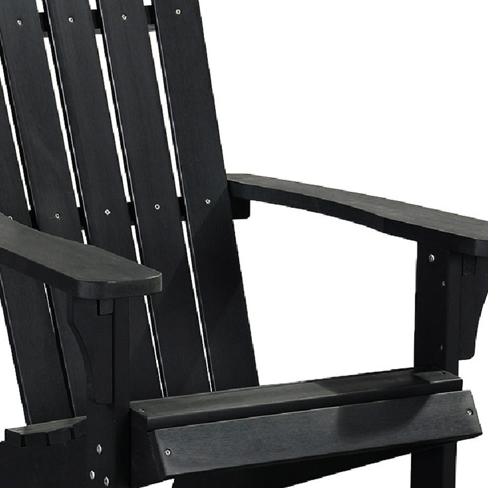 27" Black Heavy Duty Plastic Indoor Outdoor Adirondack Chair