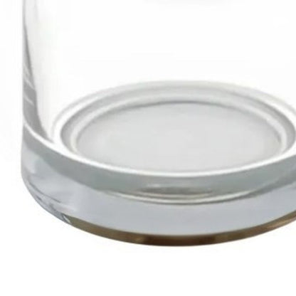 11" Clear Glass Centerpiece Pillar Candle Holder With Candle HomeRoots