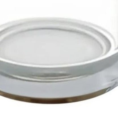 11" Clear Glass Centerpiece Pillar Candle Holder With Candle HomeRoots