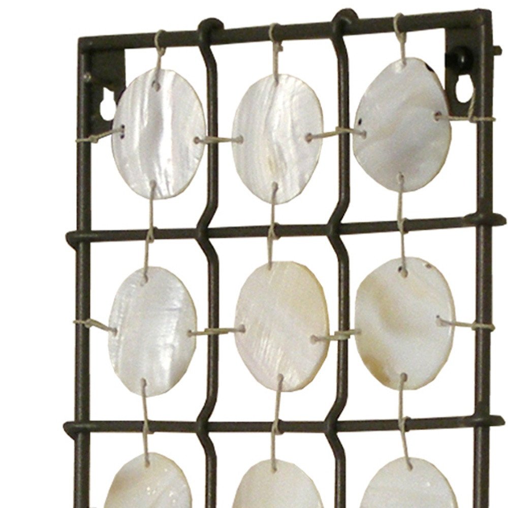 15" Brown And White Geometric Iron Wall Sconce Candle Holder With Candle HomeRoots