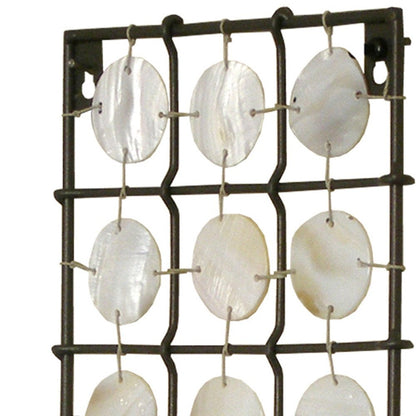 15" Brown And White Geometric Iron Wall Sconce Candle Holder With Candle HomeRoots