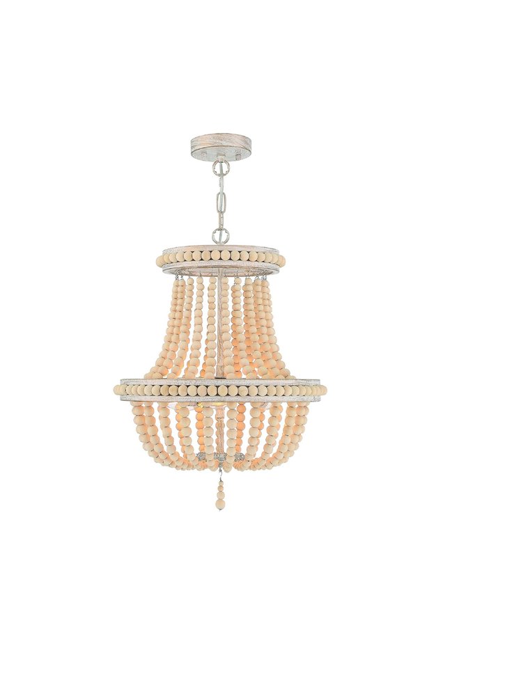 Natural And White Candle Style Three Light Metal Dimmable Chandelier — view 9