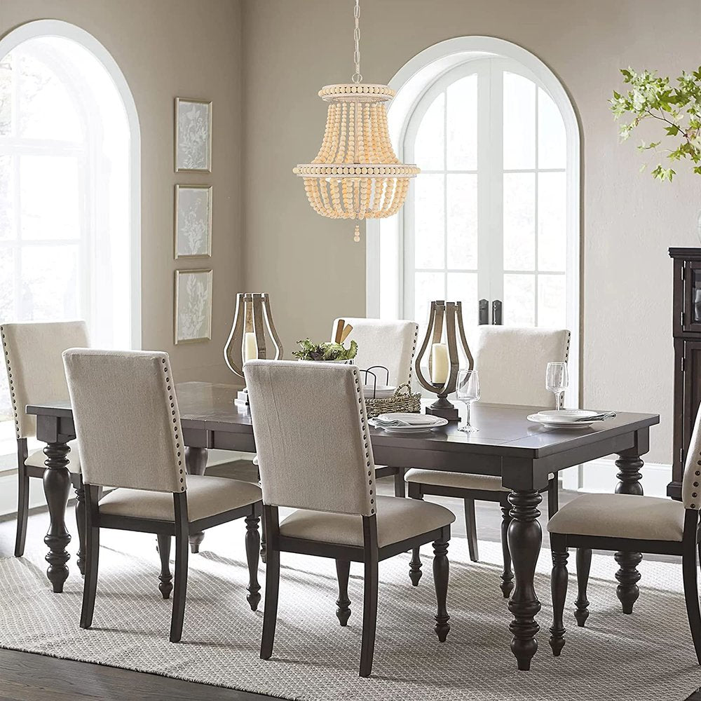 Natural And White Candle Style Three Light Metal Dimmable Chandelier — view 2