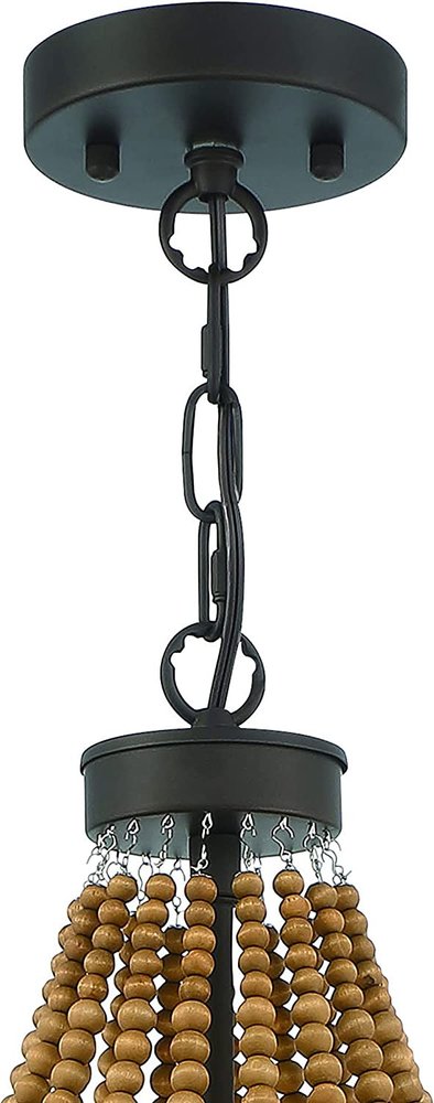 Brown And Black Candle Style Five Light Metal Dimmable Chandelier — view 3