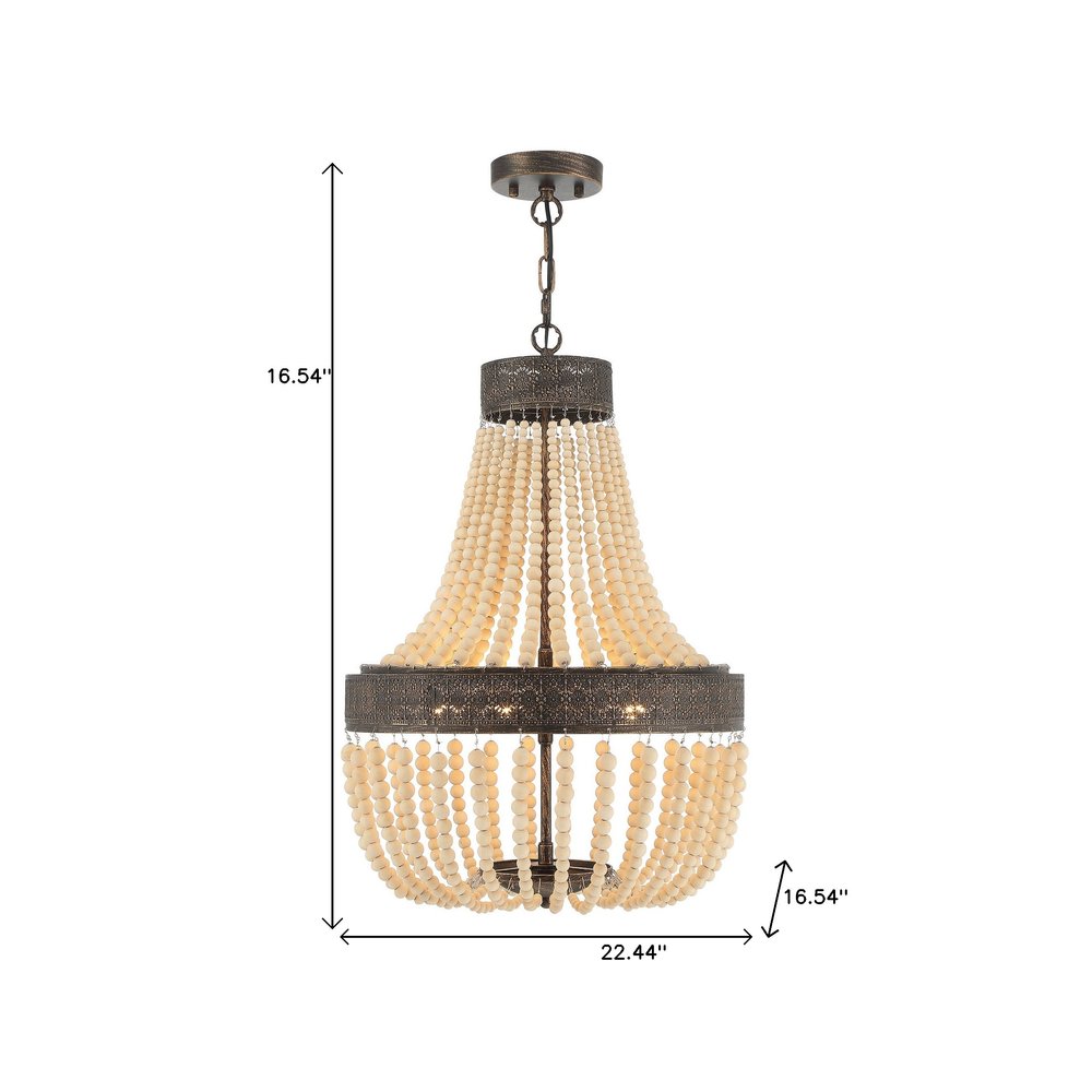Black And Gold Candle Style Five Light Metal Dimmable Chandelier — view 5