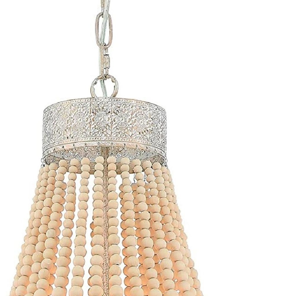 Gold And White Candle Style Five Light Metal Dimmable Chandelier — view 9
