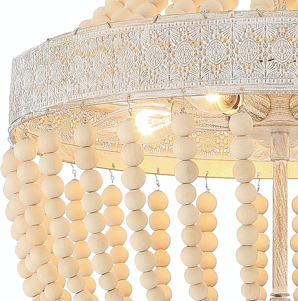 Gold And White Candle Style Five Light Metal Dimmable Chandelier — view 5