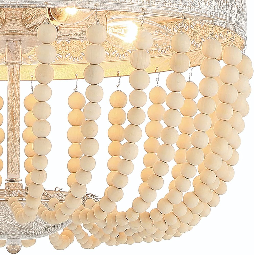 Gold And White Candle Style Five Light Metal Dimmable Chandelier — view 6