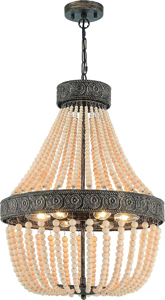 Black And Gold Candle Style Six Light Metal Dimmable Chandelier — view 9