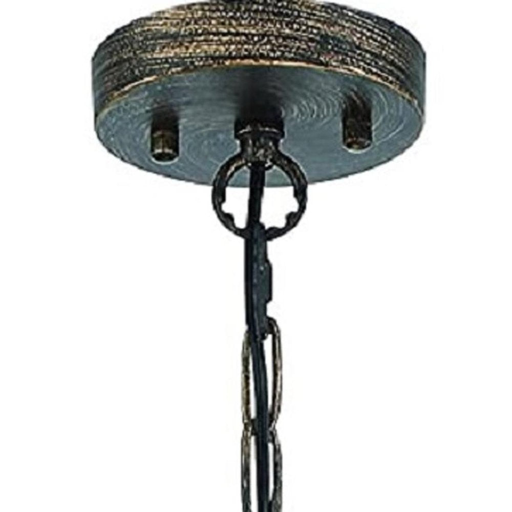 Black And Gold Candle Style Six Light Metal Dimmable Chandelier — view 12