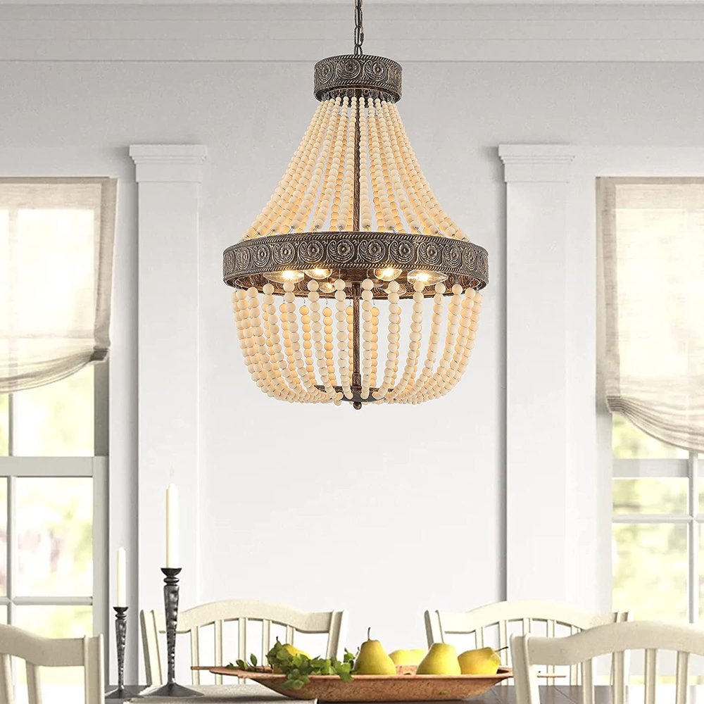 Black And Gold Candle Style Six Light Metal Dimmable Chandelier — view 1
