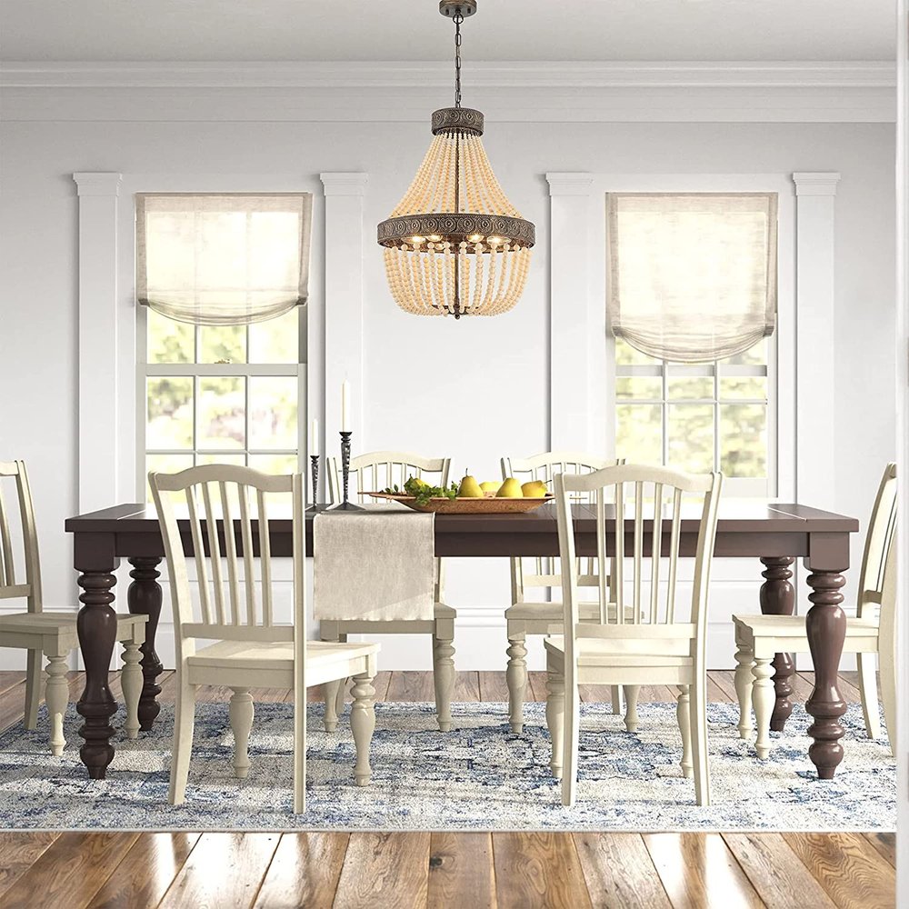 Black And Gold Candle Style Six Light Metal Dimmable Chandelier — view 3