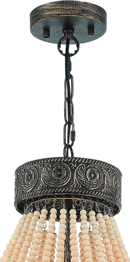 Black And Gold Candle Style Six Light Metal Dimmable Chandelier — view 5
