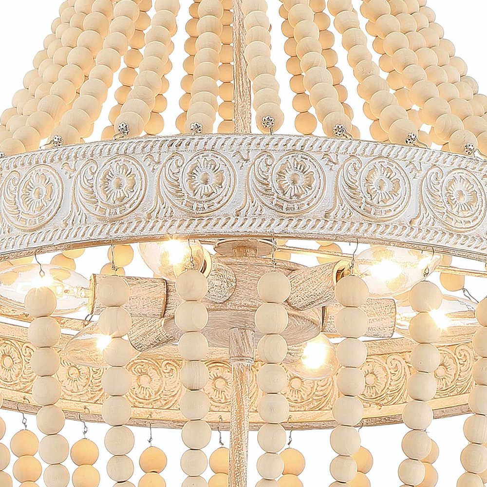 Black And Gold Candle Style Six Light Metal Dimmable Chandelier — view 6