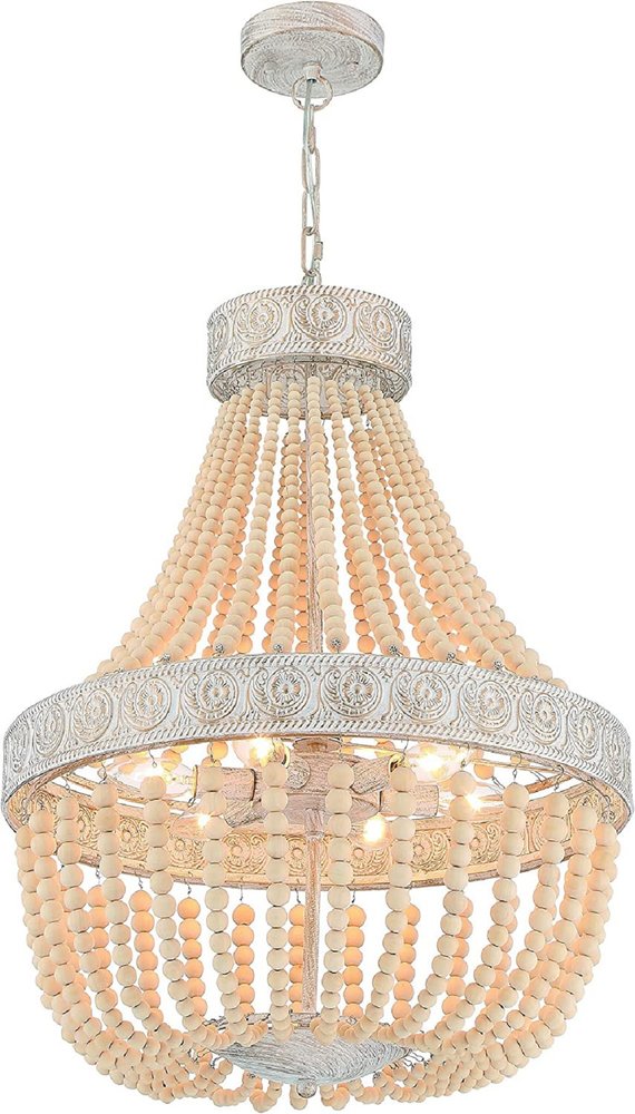 Gold And White Candle Style Six Light Metal Dimmable Chandelier — view 9